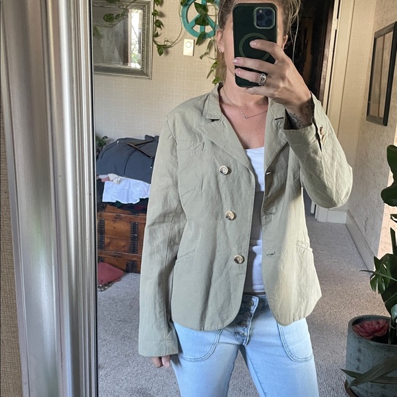 Sundance Green Linen Women's Blazer - Picture 1 of 13